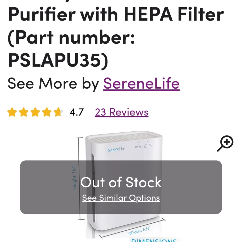 SereneLife humidifier - Picture 3 of 3